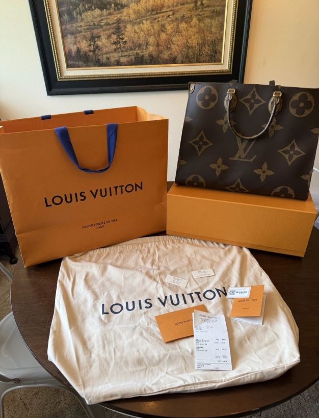 Louis Vuitton On The Go Tote MM Brown Monogram Reverse Leather