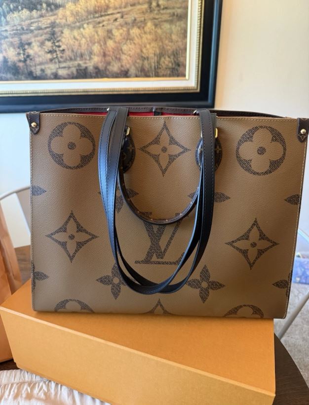 Louis Vuitton On The Go Tote MM Brown Monogram Reverse Leather