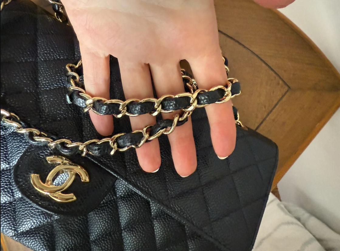 Chanel Classic Black Caviar Medium Double Flap Bag With Gold Hardware