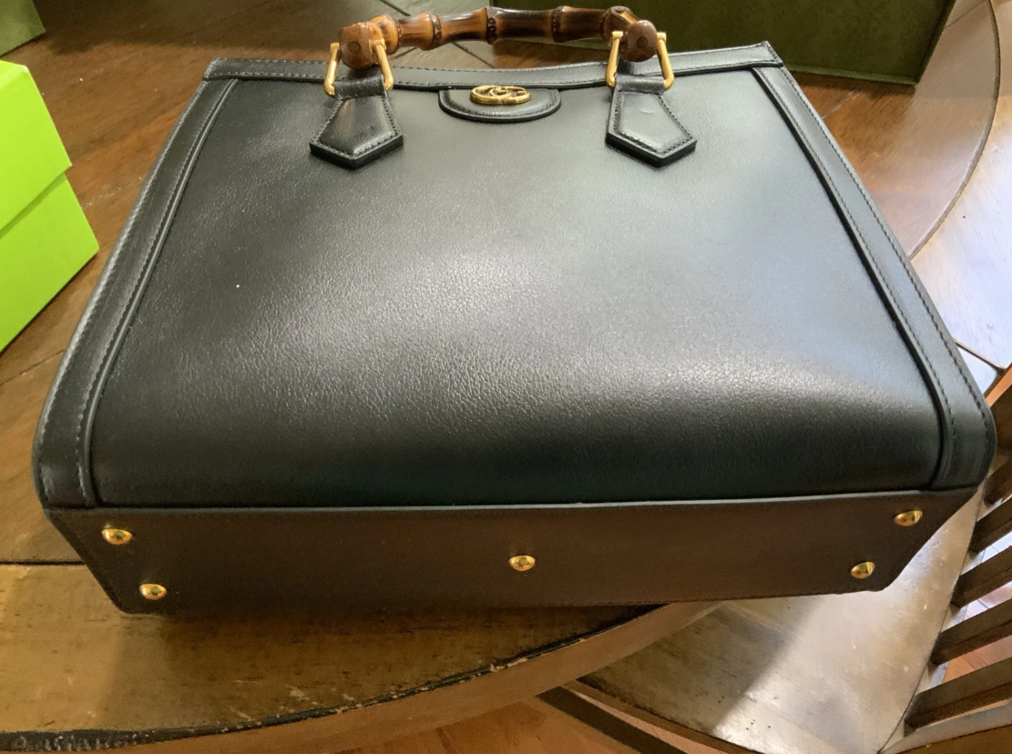 Gucci Diana Bamboo Medium Tote Bag In Black