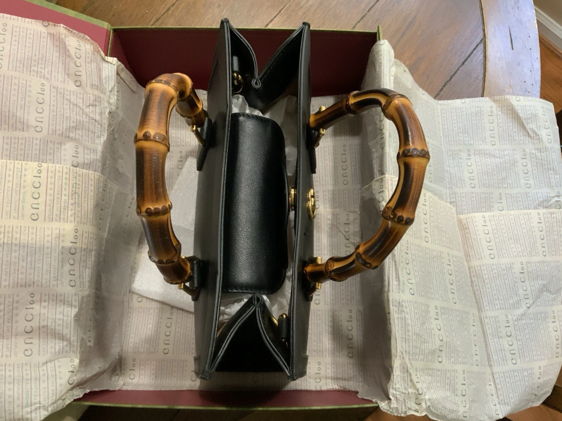 Gucci Diana Bamboo Medium Tote Bag In Black