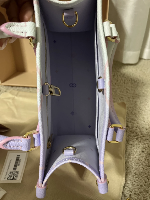 LOUIS VUITTON On The Go PM Monogram Coated Canvas Tote Sunrise Pastel