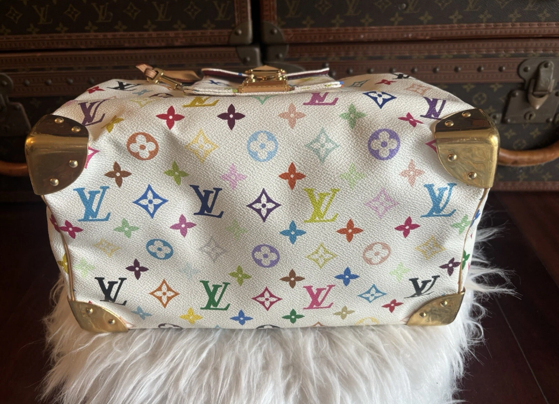 Louis Vuitton Takashi Murakami Multicolor Speedy 30 Monogram White Limited