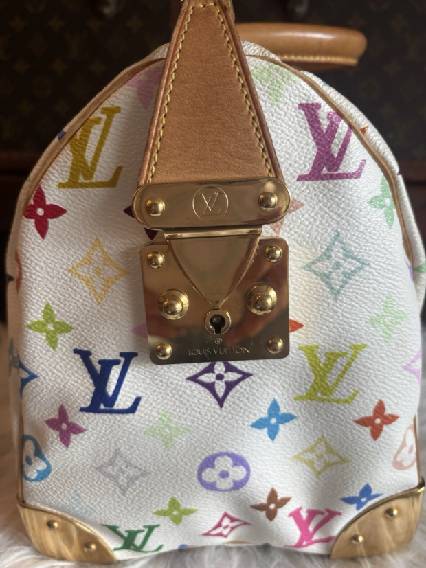 Louis Vuitton Takashi Murakami Multicolor Speedy 30 Monogram White Limited