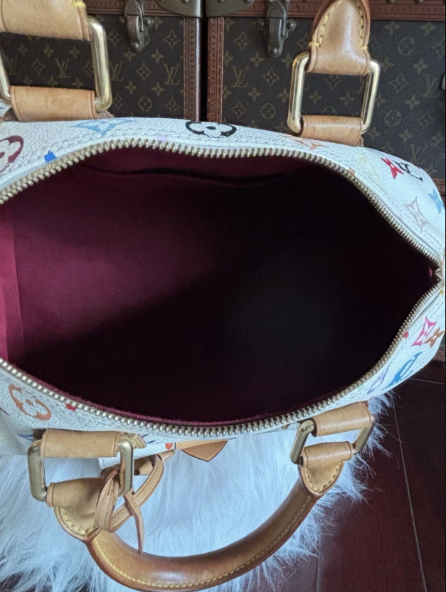 Louis Vuitton Takashi Murakami Multicolor Speedy 30 Monogram White Limited