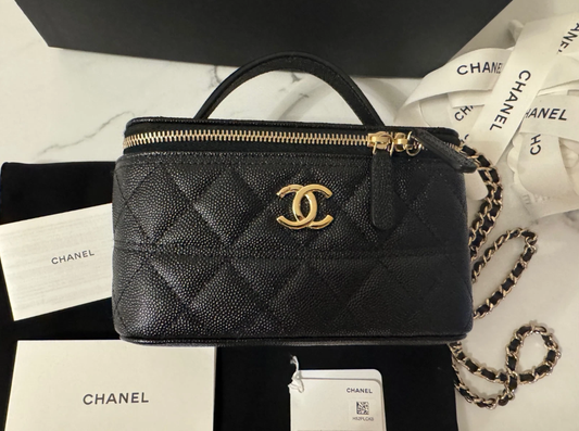 Chanel Caviar 25C Vanity with Chain NIB Authentic