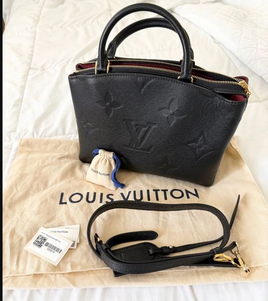 Louis Vuitton Petit Palais In Black Monogram Empreinte Leather