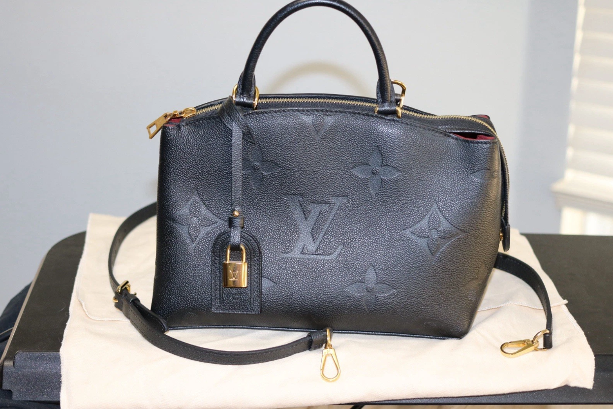 Louis Vuitton Petit Palais In Black Monogram Empreinte Leather