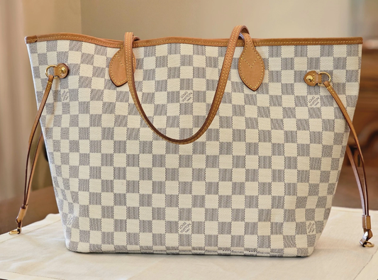 Louis Vuitton Neverfull MM Tote Damier Azur