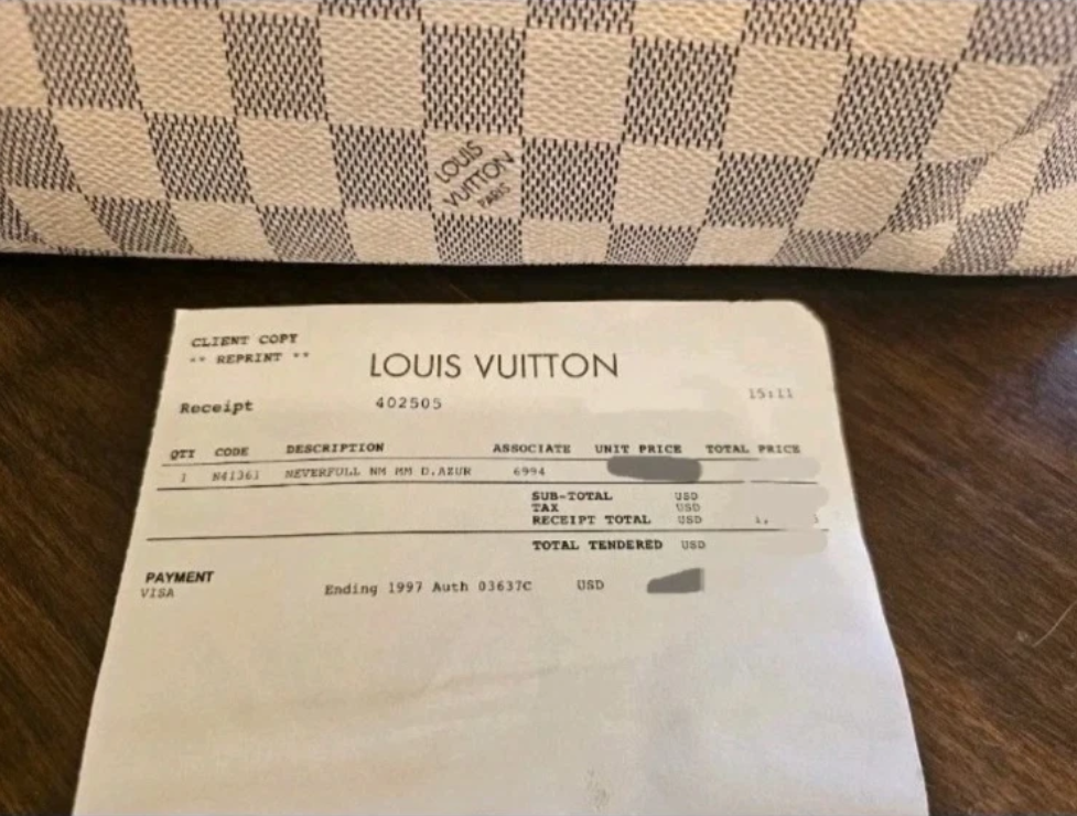 Louis Vuitton Neverfull MM Tote Damier Azur