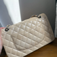 Chanel Classic Beige Clair Lambskin Quilted Medium Double Flap Bag W Silver Hw