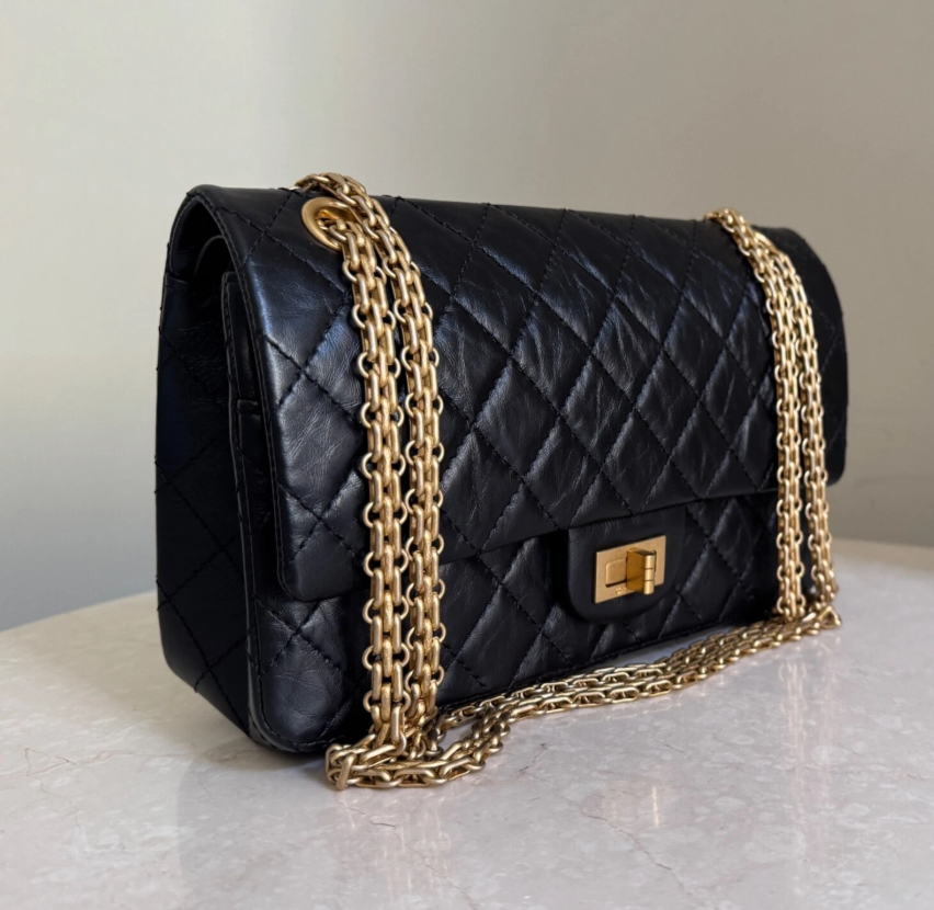 CHANEL 2.55 Reissue Size 225 Bag Aged Calfskin Authentic Pre-Owned