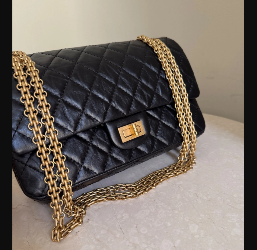 CHANEL 2.55 Reissue Size 225 Bag Aged Calfskin Authentic Pre-Owned