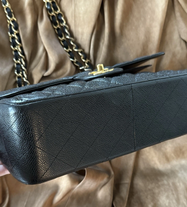 CHANEL Black Caviar Classic Double Flap Jumbo