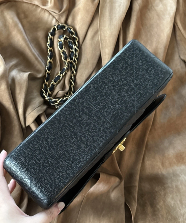 CHANEL Black Caviar Classic Double Flap Jumbo